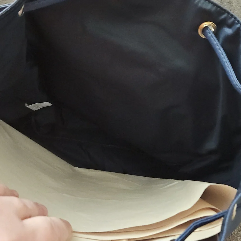Stylish Blue Leather Backpack Purse‎